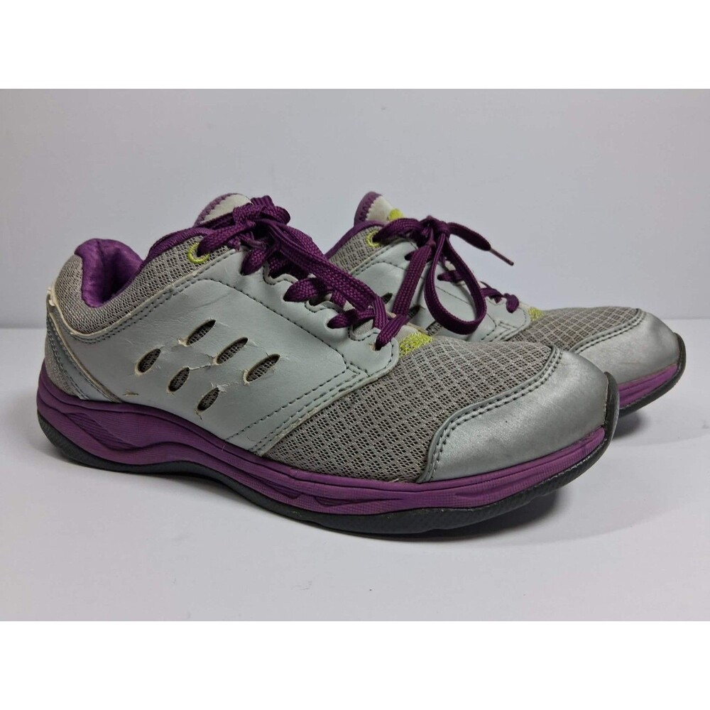Vionic Women's Walking Shoes Sneakers Grey Purple Size 7 As is Read Description